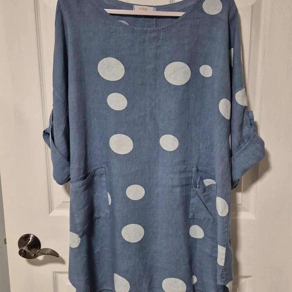 Me & Gee 100% Linen Tunic/Dress - S/M